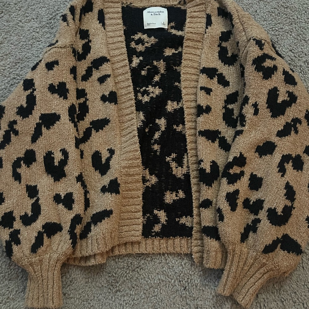 Leopard Print Cardigan Sweater
